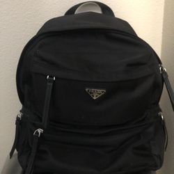 Prada Backpack Bag Shoulder Black Re-nylon Nylon 