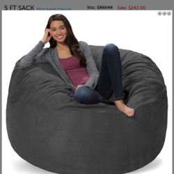 Fuf 5 X 5 black denim bean Bag 