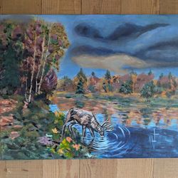 Original Acrylic Landscape Painting Before The Storm 12" X 16"New