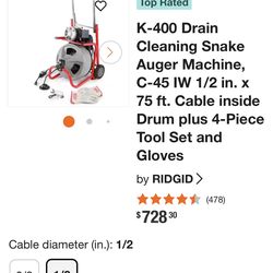 Snake Auger drain cleaner