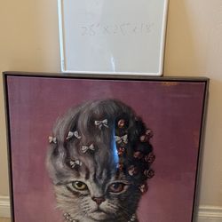 Cat Canvas Art 28” x 28”