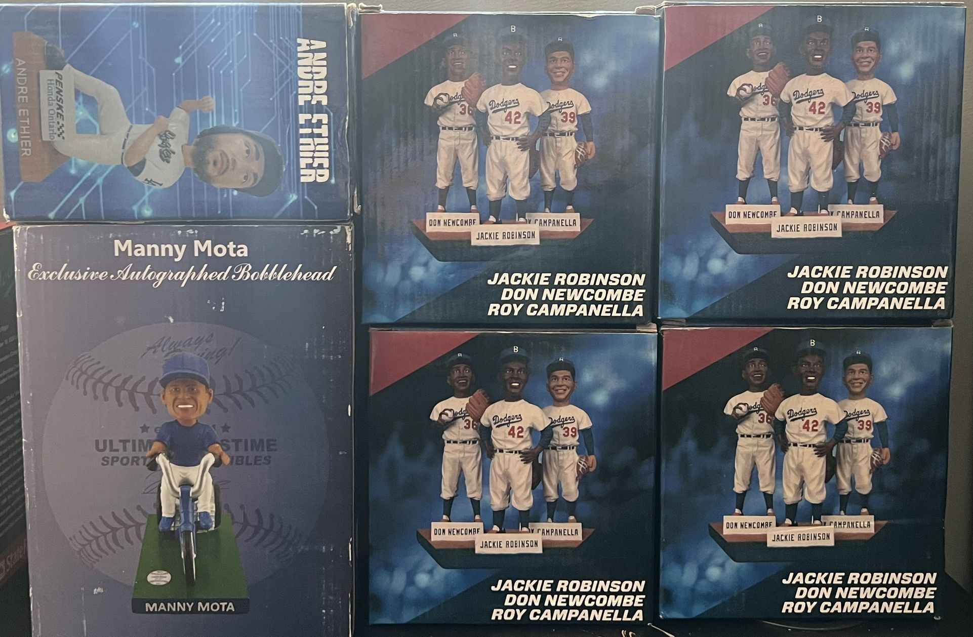 Dodgers Bobbleheads Ethier Mota Robison Newcombe Campanella