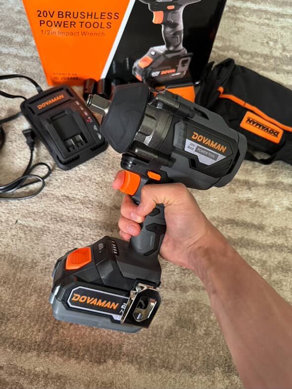 DOVAMAN 20V MAX Cordless Impact Wrench 1000FT-LBS High Torque 1/2”