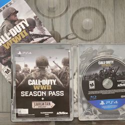 PS4 Call Of Duty WWII WW2 PRO EDITION Metal Case Steelbook Zombies Weapons Camo Maps Activision Video Game Playstation 4 3 Ps5