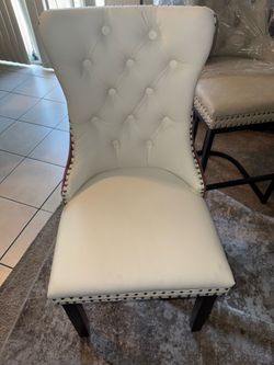 2 CHAIRS  - PRE ASSEMBLED PINK AND CREAM