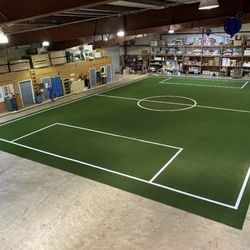 Sport , soccer , bathing cage , gym turf installation