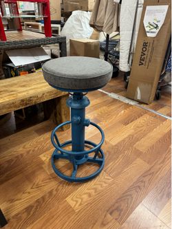 Antique Round Bottom Adjustable Height Cafe  Kitchen Bar Stool