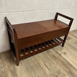 Wooden Bench With Storage!