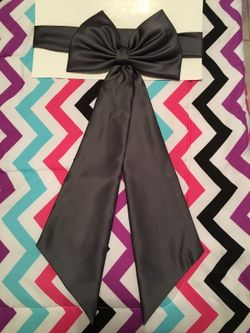 Kids Satin sash in Pewter