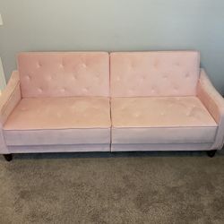 Like New Pink Futon Sofa