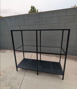 IKEA glass 3 tier Black shelf unit