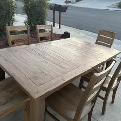 Rustic Dining Table With 6 Chairs