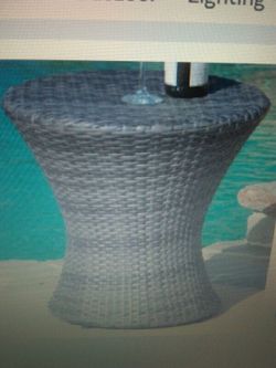 Graling wicker side table grey