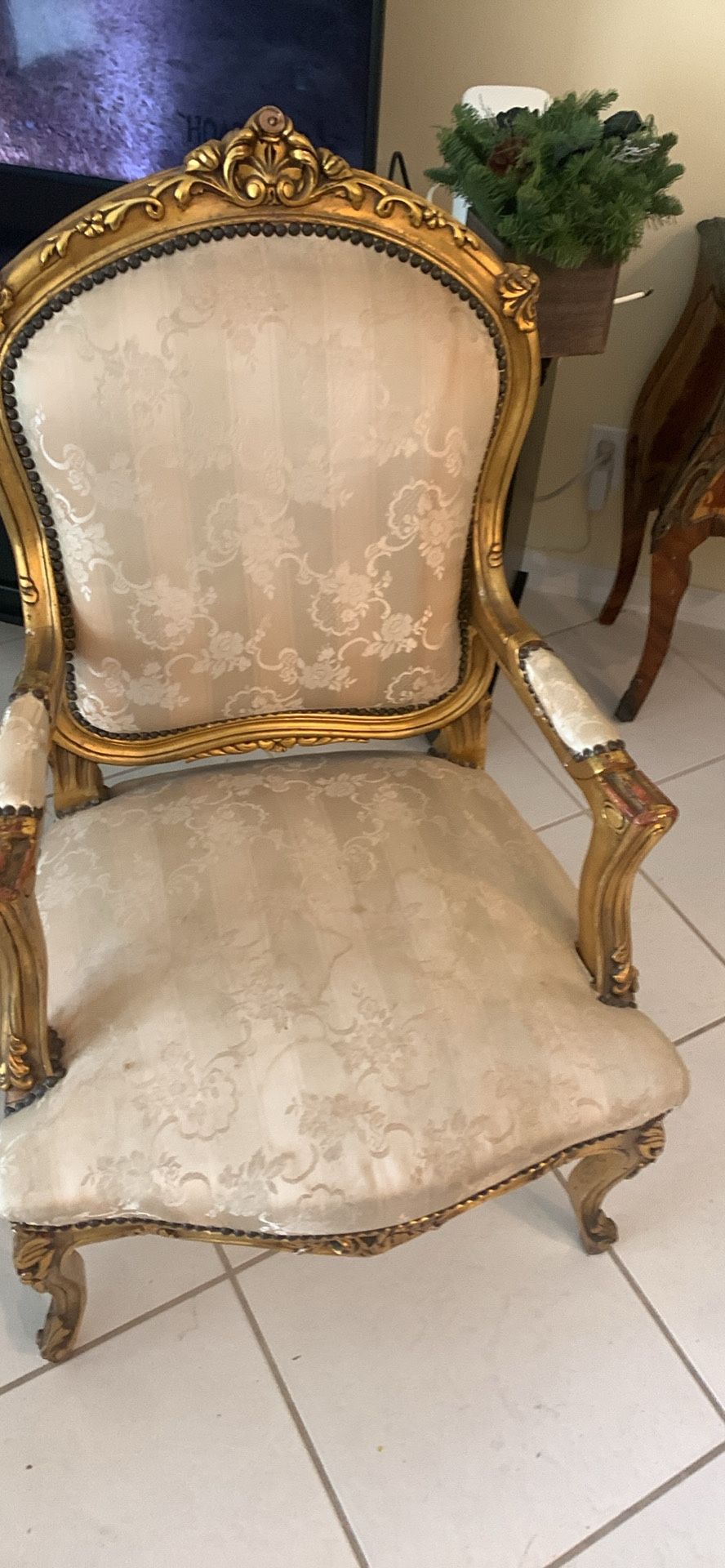 Louis XV French style /Gold Leaf Chairs (2)