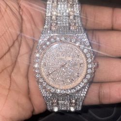 Iced Out Moissanite Watch