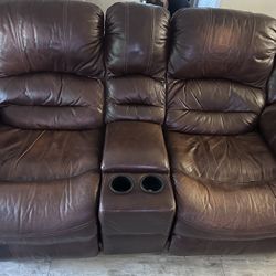 Recliner Sofa In Leather