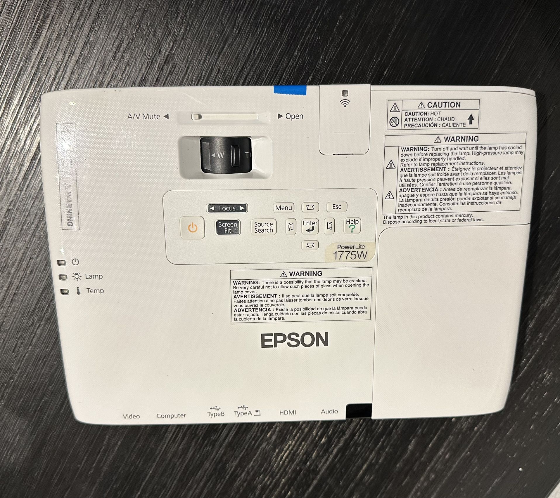 Epson PowerLite 1775W H363A LCD Projector