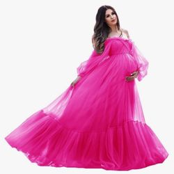 Fuchsia Gown/ Dress / Hot Pink