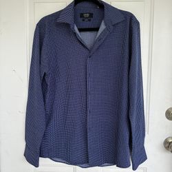 Jones New York Signature Slim Fit Blue Long Sleeve Button Up Shirt size 15.5 