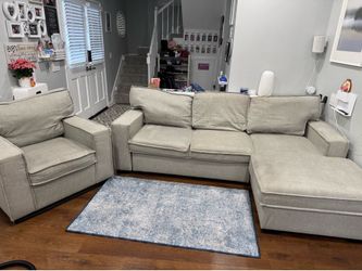Sofa couch. With pull out sleep, sectional storage and side chair