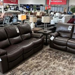 OM• $38 Initial • Brand New Leesworth Power Reclining Sofa And Loveseat 