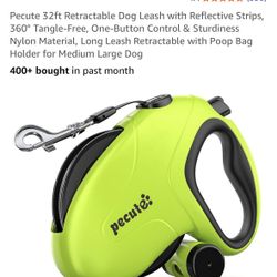 Pecute Retractable Dog Leash 32 Ft 