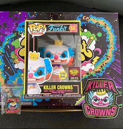 2022 SDCC Funko Fundays Blacklight Killer Crowns Funko Pop Only 500 Pieces Glows 
