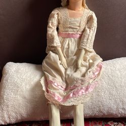 Stunning Handmade doll 33" tall in good cond. as is pick up deliver. 