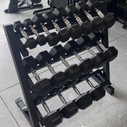 Dumbells Set 450 Lbs + Rack ALL BRAND NEW  IN BOX Dumbells (2 Each 5/10/15/20/25/30/35/40/45)+ Rack