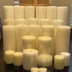 White Ivory Cream Assorted Pillar Votive Candles
