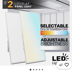 2 Pcs 2x4 LED Flat Panel Recessed Light 6000LM 5000K Dimmable Drop Ceiling Light