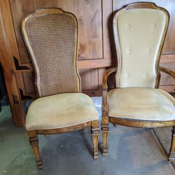 Burled Ash Dining table and 8 Chairs