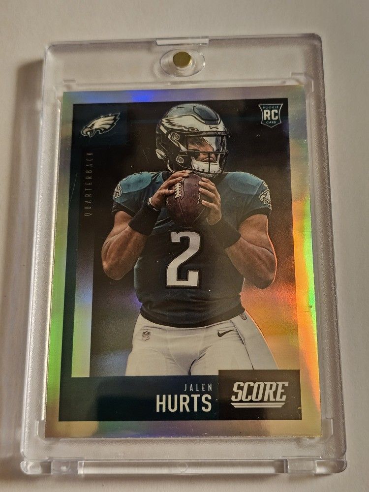 2020 Score Jalen Hurts RC Rookie Silver Holo PRIZM Refractor SP RARE Philadelphia Eagles D'andre Swift AJ Brown Devonta Smith Super Bowl