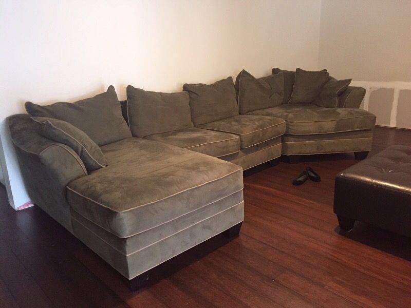 HM Richards microfiber sectional sofa