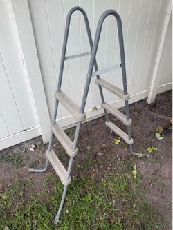 42" 3-Step Steel Frame Above Ground Swimming Pool Ladder