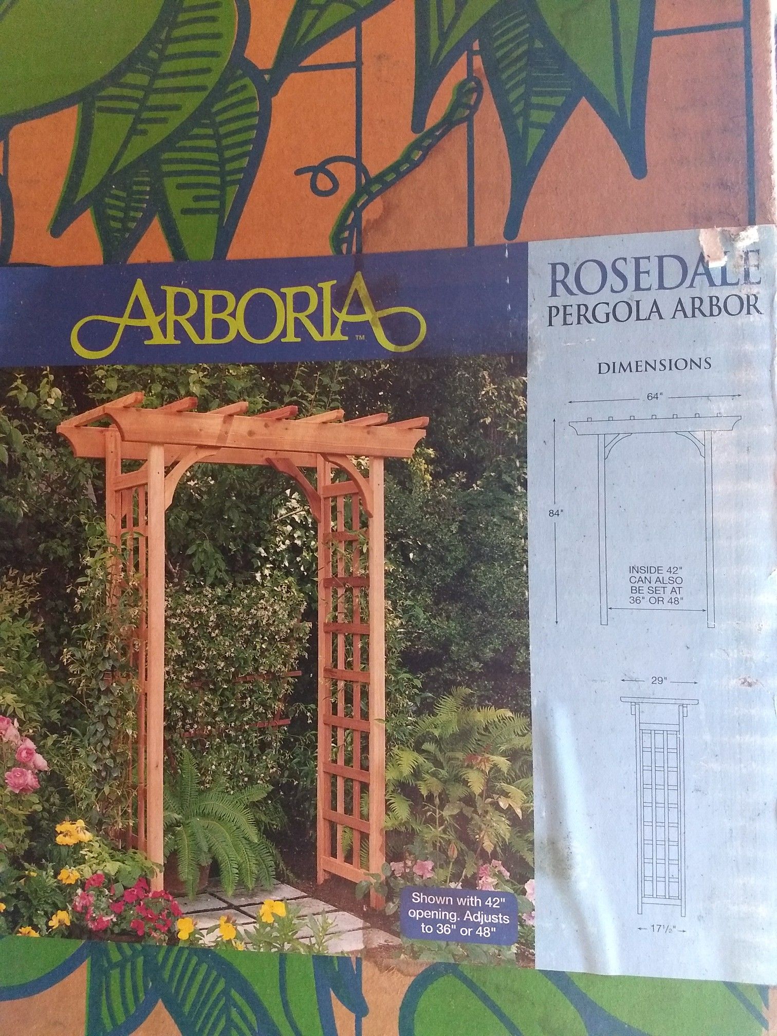 Arboria rosedale 7ft cedar pergola arbor