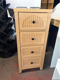 Dresser with 4 Drawers, Storage Drawer Wood Dresser for Bedroom, Hallway, Living Room