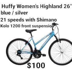 Brand New Huffy Women's Higland 26"Bike  Blue Snd Silver 