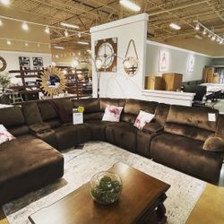 Reclining Sectional In Stock For Immediate Delivery 