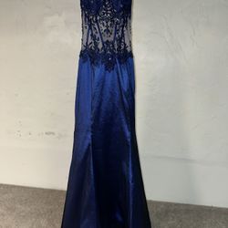 Mori Lee Prom Dress / Navy Blue strapless