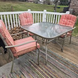 Patio Table With Chairs Glass Top