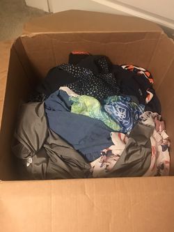 large box of girl clothes