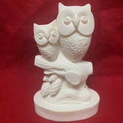 5 Inch Alabaster Greek Duel Owls Statue Imported From Greece (3 available)