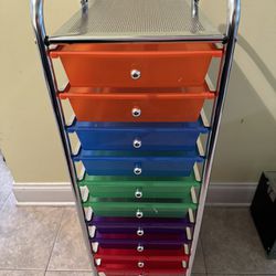 10 drawers organizer rolling cart in GOOD condition!