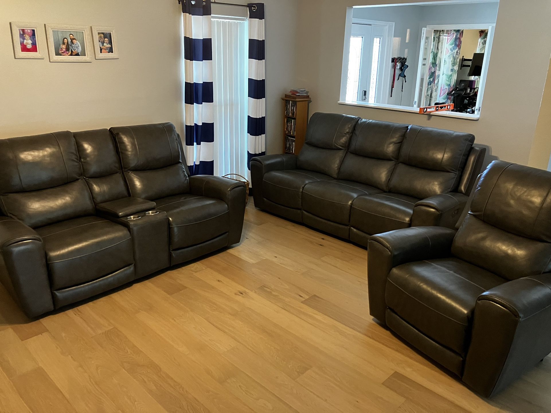 Leather Power Reclining Living Room Set