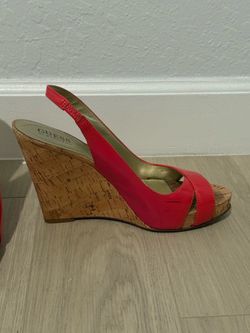 GUESS Coral Slingback Cork Wedge Sandals - Size 9