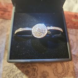 3 PIECE  Mossanite Wedding Set