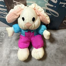 ParaCutes 1994 Gibson blue pink Bunny Easter Rabbit Vintage Nylon Plush