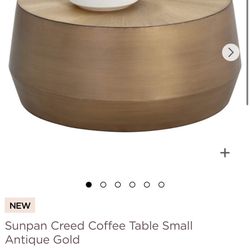 Sunpan Creed Coffee Table Small Antique Gold
