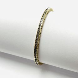 14K Yellow Gold Diamond Tennis Bracelet